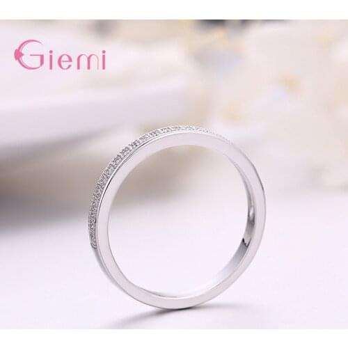 High Quality Office Lady Accessories Rings 925 Sterling Silver Rhinestone Micro Paved Casual Style Female Jewelry