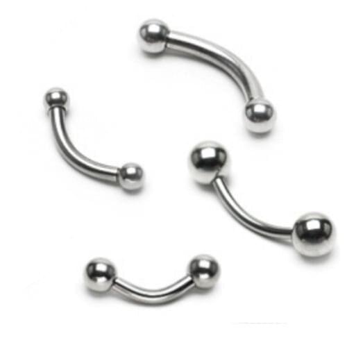 Eyebrow ring Fashion Body Piercing Jewelry 16G Bar 6mm 8mm 10mm 12mm 316L Stainless Steel curve Banana