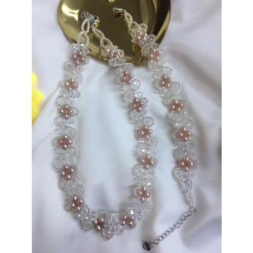 3 COLOR New Arrival Real Fashion Freshwater Pearl Jewelry Set Necklace and Bracelet Set for Bridal Wedding Jewelry