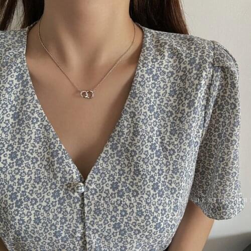 Korean Fashion Silver Color Round Pendant Necklace Women 2021Geometry Trendy Punk Cute Choker Simple Casual Fine Jewelry Gifts