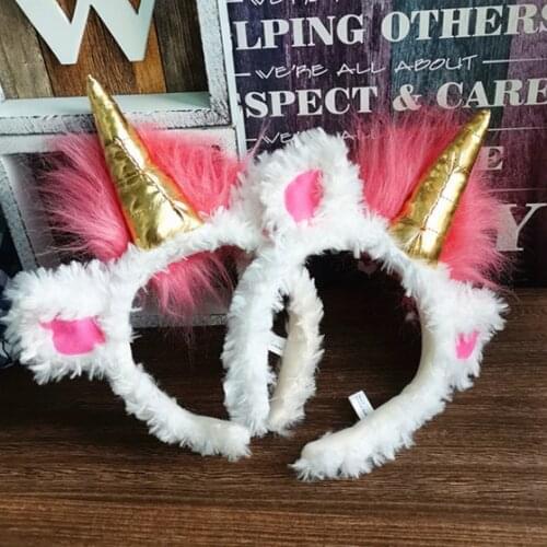 Cosplay Unicorn Cute Hair Band Headdress Plush Toy Kids Friends Christmas Birthday Gift