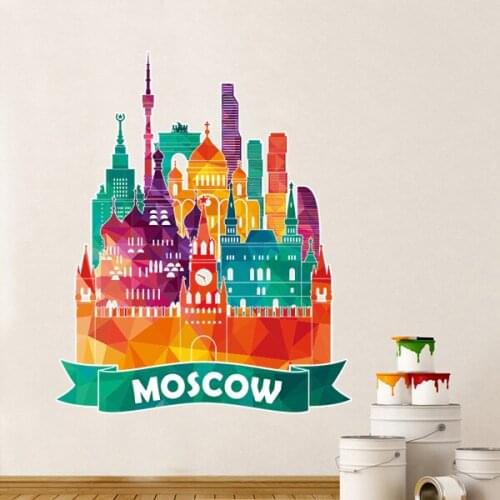 Moscow Cathedral Painting Pattern Illustration Wall Sticker Window Sticker Nursery Decoration Decal Kids Room Wedding Deceration