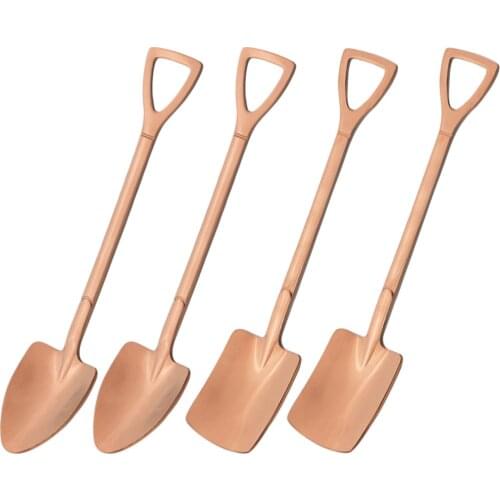 Multicolor Dessert Coffee Spoon Cutlery Set Stainless Steel Shovel Spoon Set Ice Cream Stirring Spoon Tool Creative Teaspoon Set