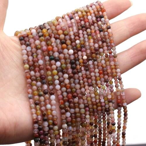 Natural Stone Round Salt Source Onyx Beaded Round Yanyuan Agates Loose Beads for DIY Necklace Bracelet Jewelry Making Wholesale