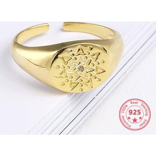 New Listing 925 Sterling Silver Female Ring Personality Compass Shape Open Rings Exclusive Designer Jewelry Gift Preference