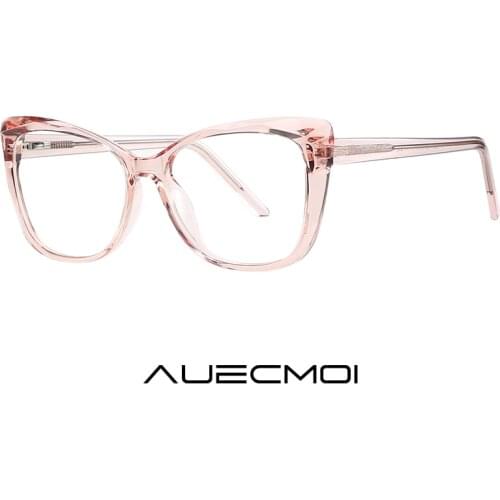 Vintage Fashion Anti Blue Light Computer TR90 Cat Eye Glasses Women Myopia Prescription Eyeglasses Frames Luxury Optical Eyewear