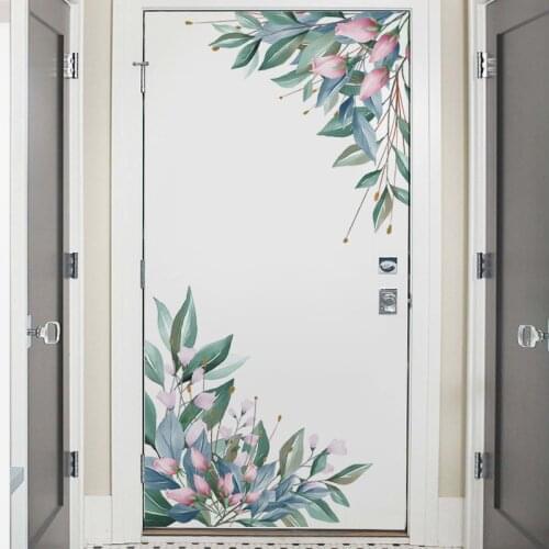 Pastoral Wall Stickers Flowers Home Office Decor Art Bedroom Living Room Decoration Aesthetics Furniture Door Decal Wallpaper