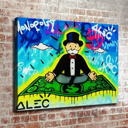 Popular Motivation Wall Decor Alec Monopoly "Money Power" New HD Print on Canvas Decorative Painting Living Room Home Decoration