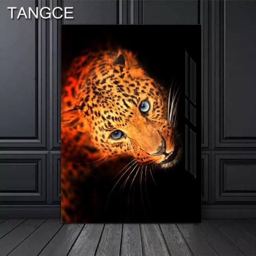 Jungle Poster Animal Leopard Tiger Wall Art Canvas Painting Modern Picture print for Living Room Black and White Home Decoration