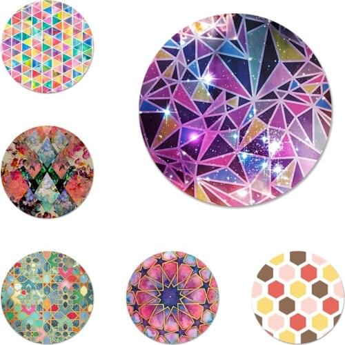 Crystal Bohemian Honeycomb Cubes Badge Brooch Pin Accessories For Clothes Backpack Decoration gift 58mm