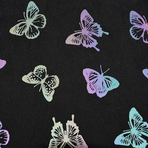 50cm*140cm Butterfly Reflective Fabric Iridescence Cloth for DIY Sewing Sportswear Reflective Sports Protective Gear Fabric