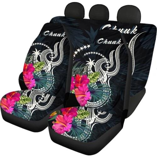 Chuuk Polynesian Red Hibiscus Car Seat Cover Flexible Elastic Entire Car Interior Accessories Duscproof Universal Auto Cover