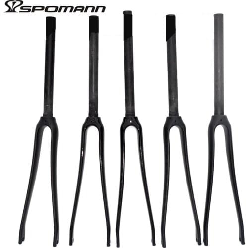 High Quality Road Bike Fork & Cycling V Brake Carbon Fibre Forks Fixed Gear Bike Track 1-1/8" 3K/12K/UD Texture Bicycle parts