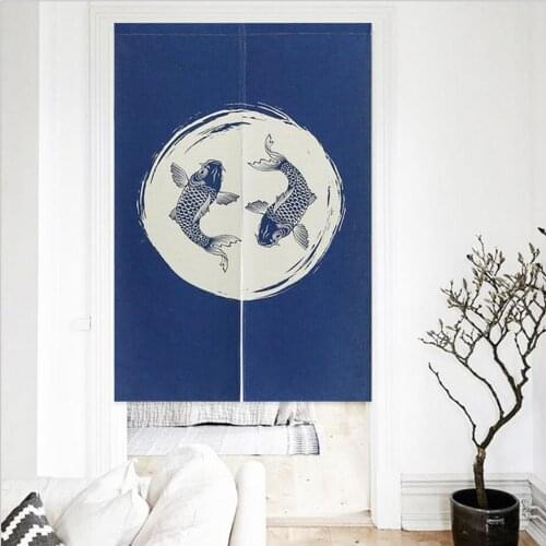 Long Noren Japanese Doorway Curtain Tapestry Cotton Linen Home Decoration, 85*150cm, 7 Styles