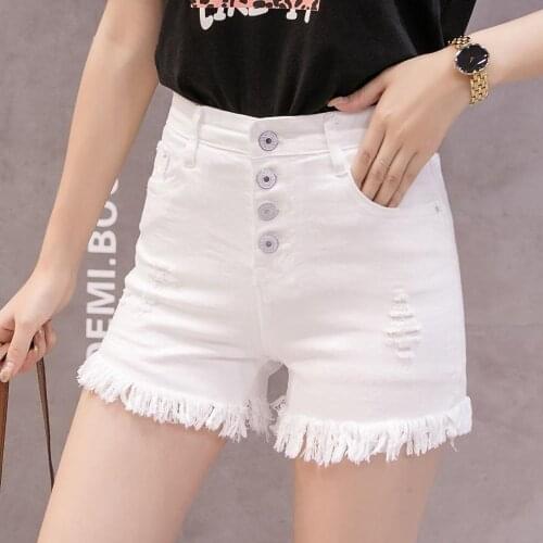 Womens Casual Denim Shorts Frayed Raw Hem Ripped Jeans Shorts