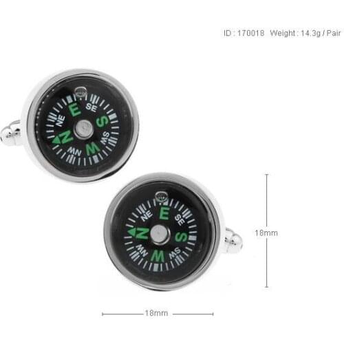10pairs/lot Novelty Compass Cufflinks Copper Cuff Links Silver Color Shirt Cuff Button Mens Jewelry Accessory Gift