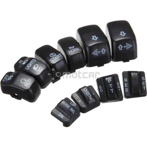 10pcs Motorcycle Turn light Horn Electra Glide FLHX Hand Control Buttons Switch Housing Caps Cover For Harley Street Custom