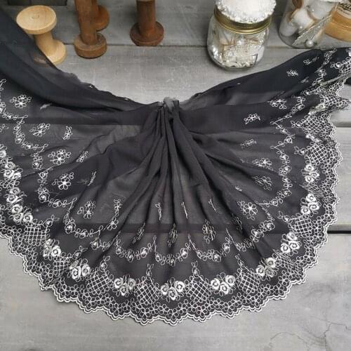 2Meters Lace Trim Clothing Accessories DIY Sewing Mesh Tulle Trimmings Black Lace Fabric for Bra Underwear High Quality