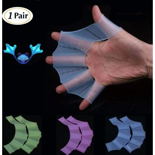 2Pcs Silicone Swim Gear Fins Hand Webbed Flippers Training Diving Gloves Web Gloves for Women Men Kids Surfing Diving Water Swim