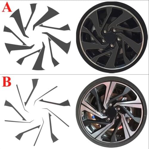 3D 4D Carbon Fiber Wheel Stickers DIY Pre-cut Protective Film For HONDA CIVIC 10TH 2016-2021 16" Wheel Decal Wrap Vinyl