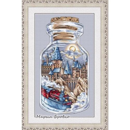6-WY Top Quality Lovely Counted Cross Stitch Kit counted embroidery cross stitch Hogwarts in the bottle