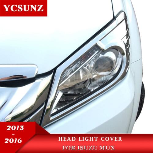 ABS Chrome Car Exterior Parts accessories Head light Cover For Isuzu Mux Mu-x 2013 2014 2015 2016 Headlight Lamp Hood