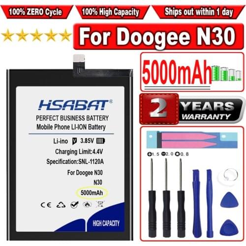 HSABAT 5000mAh BAT2019114500 Battery for DOOGEE N30 6.55 inch Smartphone