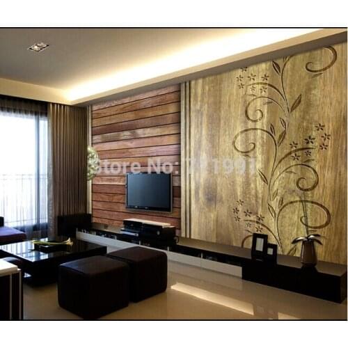 Free shipping high-end custom wood carvings modern large mural sofa bedroom TV backdrop wallpaper
