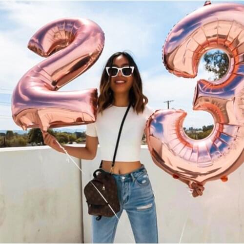 32 Inch Big Foil Birthday Balloons Air Helium Number Balloon Figures Happy Birthday Party Decorations Kid Baloons Birthday Balon