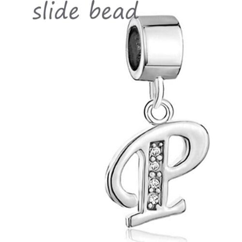 New charm pendant bead letter P suitable for Pandora bracelet New Years gift beads for jewelry making
