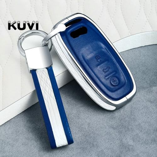 High-Grade Leather Car Key Cover Case Shell For Audi A1 A3 A4 A5 A6 A7 A8 Quattro Q3 Q5 Q7 2009 2010 2011 2012 2013 2014 2015