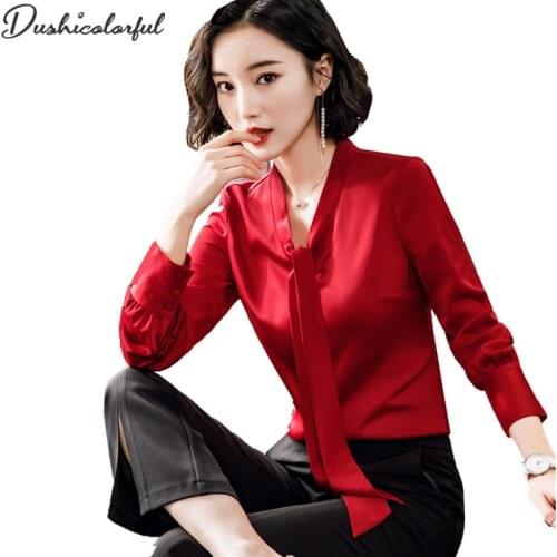 Dushicolorful Blouses With Tie