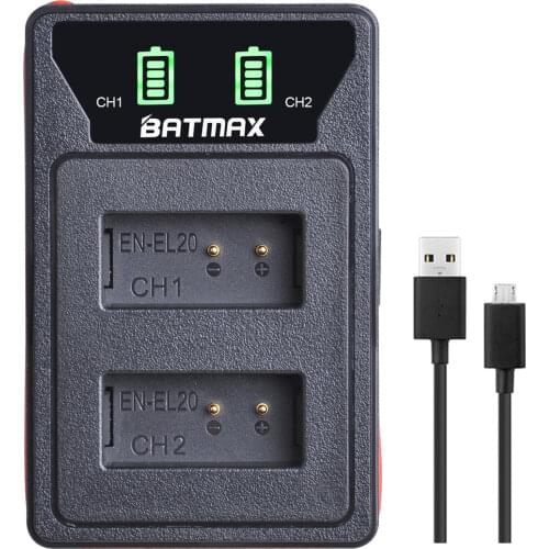 USB Dual Charger EN-EL20 EN EL20 ENEL20 Battery Charger for Nikon J1 J2 J3 S1 COOLPIX A