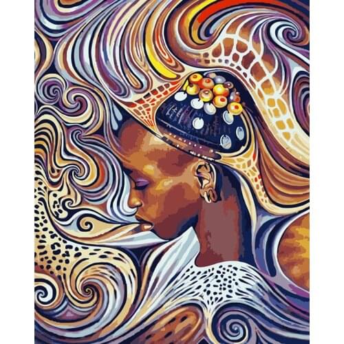 African woman figure DIY Digital Painting By Numbers Modern Wall Art Oil Painting Holiday Gift Home Decor Big Size