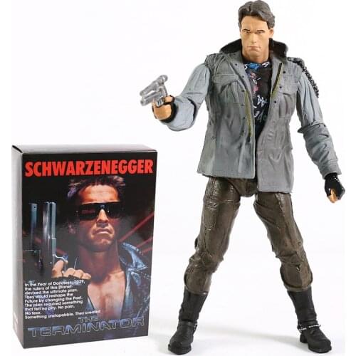 NECA Terminator T-800 Arnold Schwarzenegger Tech Noir / Police Station Assault 7" Action Figure Joint Movable Model Toy
