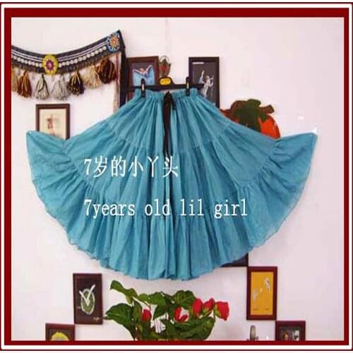 Cotton 3Tiered 12Yards Ats Gypsy Tribal Belly Dance Skirt 7EX04