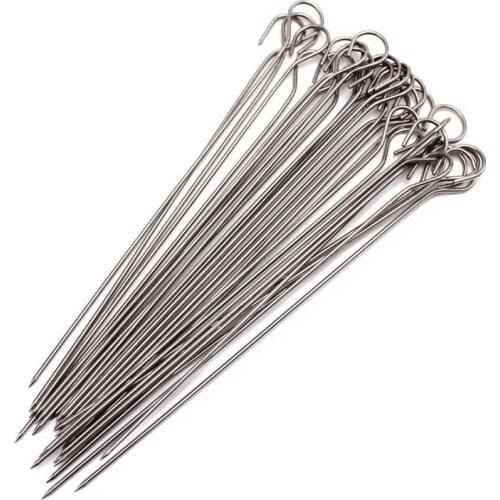 BBQ Needle Barbeque Skewers 10pcs meat goose Round Roast Skewers Stick Stainless Steel Kitchen Utensils Outdoor Camping Picnic