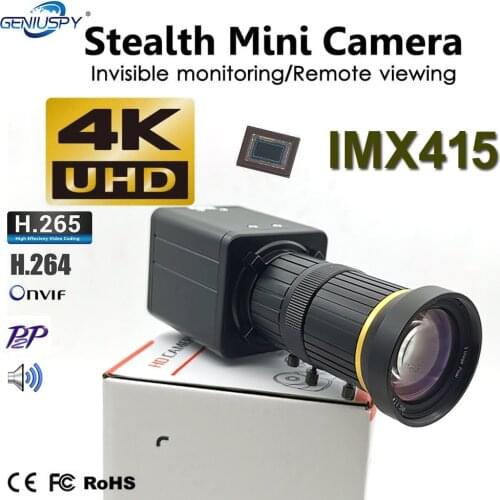 8MP Mini 4K Box IP Camera Sony IMX415 Senor IP Security CCTV camera H.265 Audio BOX Camera Motion Detection ONVIF P2P 20FPS