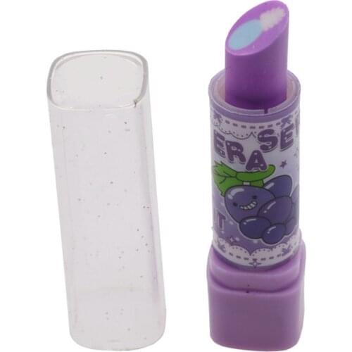 Creative Stationery Lipstick Shape Pencil Eraser Variety Of Patterns Randomly Shipped Primary School Students Study Supplies