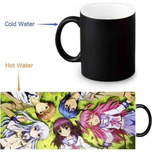 Angel Beats Coffee Mugs Heat Sensitive Mugs Cold Hot Heat Changing Color Magic Tea Mug