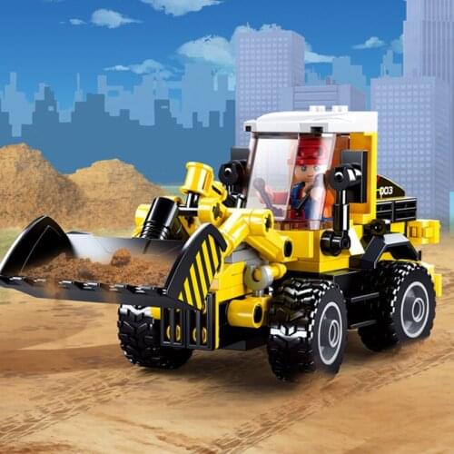 200Pcs City Engineering Forklift Model Bricks Construction Machinery Creator Building Blocks Sets Educational Toys for Children
