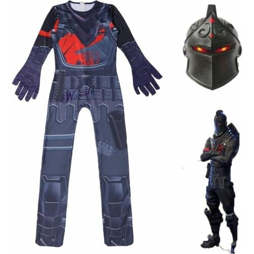 Black Knight Costume Kids Battle Royale Superhero Cosplay Zentai Suit Jumpsuit Bodysuit Funny Party Halloween Costume With Mask