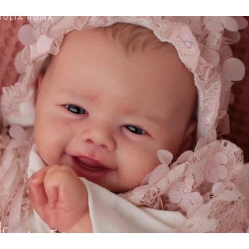 NPK 21inch Reborn Doll Kit Emmy Smile Sweet Baby Lifelike Soft Touch Unfinished Doll Parts