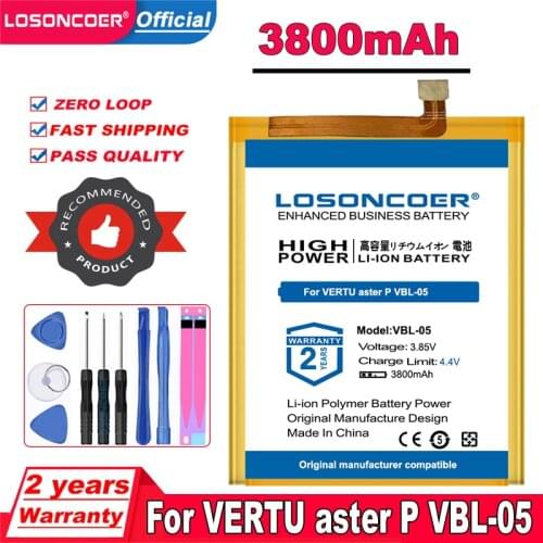 LOSONCOER Top Brand 100% New 3800mAh VBL-05 Battery For VERTU aster P VBL-05 Mobile Phone Battery