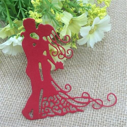 Lovely kiss wedding couple Metal Cutting Dies Stencil Scrapbooking Photo Album Card Paper Embossing Craft DIY