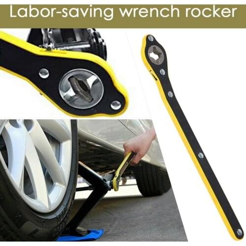 Mintiml Auto Labor-Saving Jack Ratchet Wrench Hex Cross Scissor Jack Garage Tire Wheel Lug Wrench Handle Labor-Saving Wrench