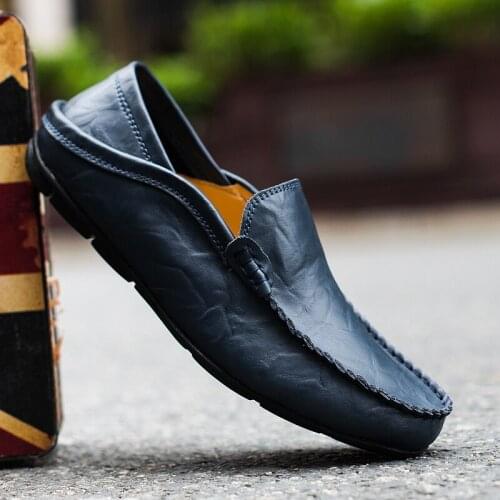 Fashion Casual Shoes 2020 Loafers Cheap Mens Leather Driving Shoes Casual Breathable Moccasins Business Shoes Zapatillas Hombre