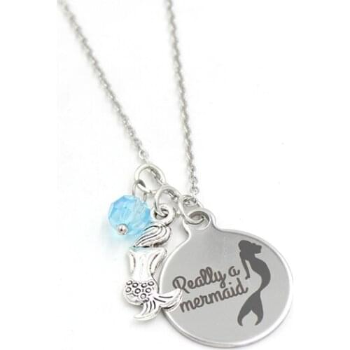 New Arrival Stainless Steel Chain Necklace Really a Mermaid Charm Necklace for Women Girls Gifts