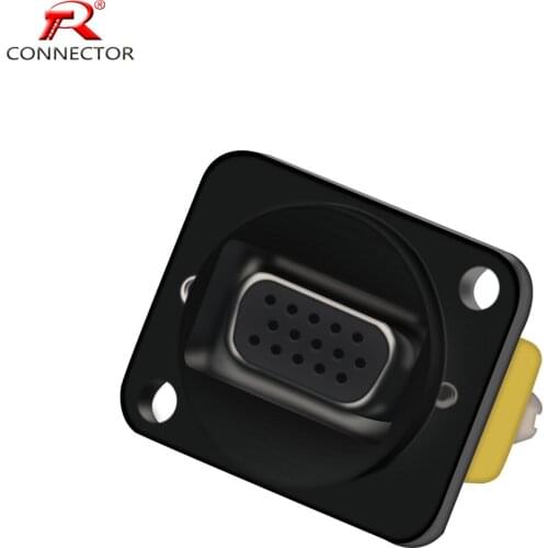 1Pc D-type Panel Socket DB-15P/VGA-15P VGA Dual-pass 15Pin Solder-Free Signal Extension Converter
