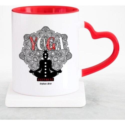 Personalized Professional Yoga Instructor Red Heart Mug Cup-2